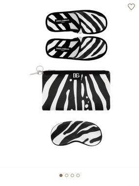 Dolce & Gabbana Animal-Print Slippers, Mask & Pouch